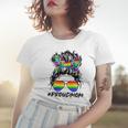 Proud Mom Lgbt Gay Pride Messy Bun Rainbow Lgbtq Women T-shirt Gifts for Her