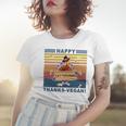 Turkey Happy Thanks Vegan Turkey Vintage Retro Women T-shirt Gifts for Her