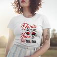 Womens Divas Are Born On June 30Th Cancer Girl Astrology June Queen V Neck Women T-shirt Gifts for Her