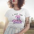Womens I Put The Bi In Bitch Funny Bisexual Pride Flag Lgbt Gift Women T-shirt Gifts for Her