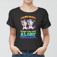 Teacher Besties Because Going Crazy Alone Unicorn Dabbing Women T-shirt