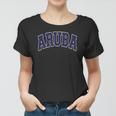 Aruba Varsity Style Navy Blue Text Women T-shirt