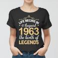 August 1963 Birthday Life Begins In August 1963 V2 Women T-shirt