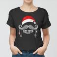 Believe Christmas Santa Mustache With Ornaments - Believe Women T-shirt