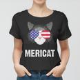 Cat American Flag Independence Day Mericat 4Th Of July Women T-shirt