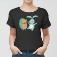 Cute Dancing Hedgehog & Rabbit Cartoon Art Women T-shirt
