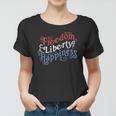 Freedom Liberty Happiness Red White And Blue Women T-shirt