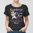 Friends Dont Let Friends Fight Ibm Alone Unicorn Blue Ribbon Inclusion Body Myositis Inclusion Body Myositis Awareness Women T-shirt