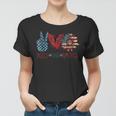 Funny Peace Love America Sunflower Hippie 4Th Of July Women T-shirt