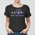 Gerd Awareness Heartbeat Periwinkle Blue Ribbon Gastroesophageal Reflux Disease Gerd Awareness Women T-shirt