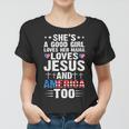 Girl Who Loves Her Mama Jesus And America 4Th Of July Women T-shirt