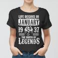 January 1937 Birthday Life Begins In January 1937 Women T-shirt