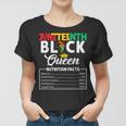 Junenth Womens Black Queen Nutritional Facts Freedom Day Women T-shirt