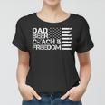 Mens Dad Beer Coach & Freedom Football Us Flag 4Th Of July Women T-shirt