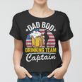 Mens Dad Bod Drinking Team Captain American Flag 4Th Of July Beer Women T-shirt