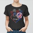 Patriotic Caregiver Sunflower 4Th Of July American Flag Love Women T-shirt