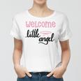 Baby Shower Text Design Welcome Little Angel Women T-shirt