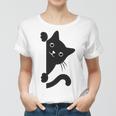 Black Cat Peeking Women T-shirt