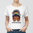 Black Women Free Mom Hugs Messy Bun Lgbtq Lgbt Pride Month Women T-shirt