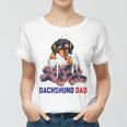 Dachshund Dad Beer Drinking 4Th Of July Us Flag Patriotic Women T-shirt