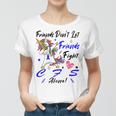 Friends Dont Let Friends Fight Chronic Fatigue Syndrome Cfs Alone Unicorn Blue Ribbon Chronic Fatigue Syndrome Support Cfs Awareness Women T-shirt