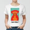 I Am Feral Coll Red Dog Women T-shirt