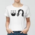 Man With Beard And Glasses With Woman Wavy Hair Women T-shirt