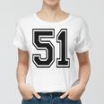 Number 51 College Sports Team Style In Black 2 Sided Women T-shirt