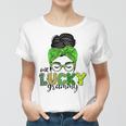 One Lucky Grammy Life Messy Bun St Patricks Day Irish Women T-shirt