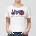 Peace Love America Flag Sunflower 4Th Of July Memorial Day Women T-shirt