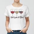 Red Wine & Blue 4Th Of July Wine Red White Blue Wine Glasses V2 Women T-shirt