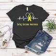 Ewings Sarcoma Awareness Heartbeat Yellow Ribbon Ewings Sarcoma Ewings Sarcoma Awareness Women T-shirt Funny Gifts