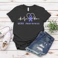 Gerd Awareness Heartbeat Periwinkle Blue Ribbon Gastroesophageal Reflux Disease Gerd Awareness Women T-shirt Funny Gifts