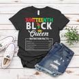 Junenth Womens Black Queen Nutritional Facts Freedom Day Women T-shirt Unique Gifts