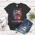 Mom Life Messy Bun America Flag Mothers Day Gift 4Th Of July Women T-shirt Funny Gifts