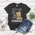 Womens Just A Girl Who Loves Yorkies Funny Yorkshire Terrier Gift Women T-shirt Unique Gifts