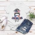 American Girl Messy Bun 4Th Of July Mom Usa Women Women T-shirt Unique Gifts