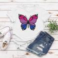Butterfly With Colors Of The Bisexual Pride Flag Women T-shirt Unique Gifts
