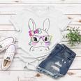 Cute Bunny Rabbit Face Tie Dye Glasses Girl Happy Easter Day Women T-shirt Funny Gifts