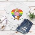 Cute Orange Tabby Cat Skateboarder Rainbow Heart Skater Women T-shirt Unique Gifts
