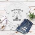 Fueled By Crystals And Coffee Witch Spells Chakra Women T-shirt Unique Gifts