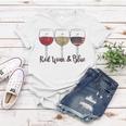 Red Wine & Blue 4Th Of July Wine Red White Blue Wine Glasses V2 Women T-shirt Unique Gifts