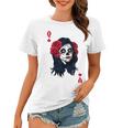 Halloween Sugar Skull With Red Floral Halloween Gift By Mesa Cute Women T-shirt