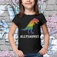 Allysaurus Dinosaur In Rainbow Flag For Ally Lgbt Pride Youth T-shirt