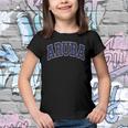 Aruba Varsity Style Navy Blue Text Youth T-shirt