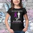 Every Disability Is Visible Aicardi Syndrome Awareness Purple Ribbon Aicardi Syndrome Support Aicardi Syndrome Awareness Youth T-shirt