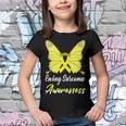 Ewings Sarcoma Awareness Butterfly Yellow Ribbon Ewings Sarcoma Ewings Sarcoma Awareness Youth T-shirt