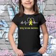 Ewings Sarcoma Awareness Heartbeat Yellow Ribbon Ewings Sarcoma Ewings Sarcoma Awareness Youth T-shirt