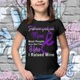 Fibromyalgia Mom Most People Never Meet Their Hero I Raised Mine Purple Ribbon Fibromyalgia Fibromyalgia Awareness Youth T-shirt