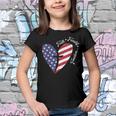 Heart Cross Faith Fourth 4Th Of July Patriotic Christians Youth T-shirt